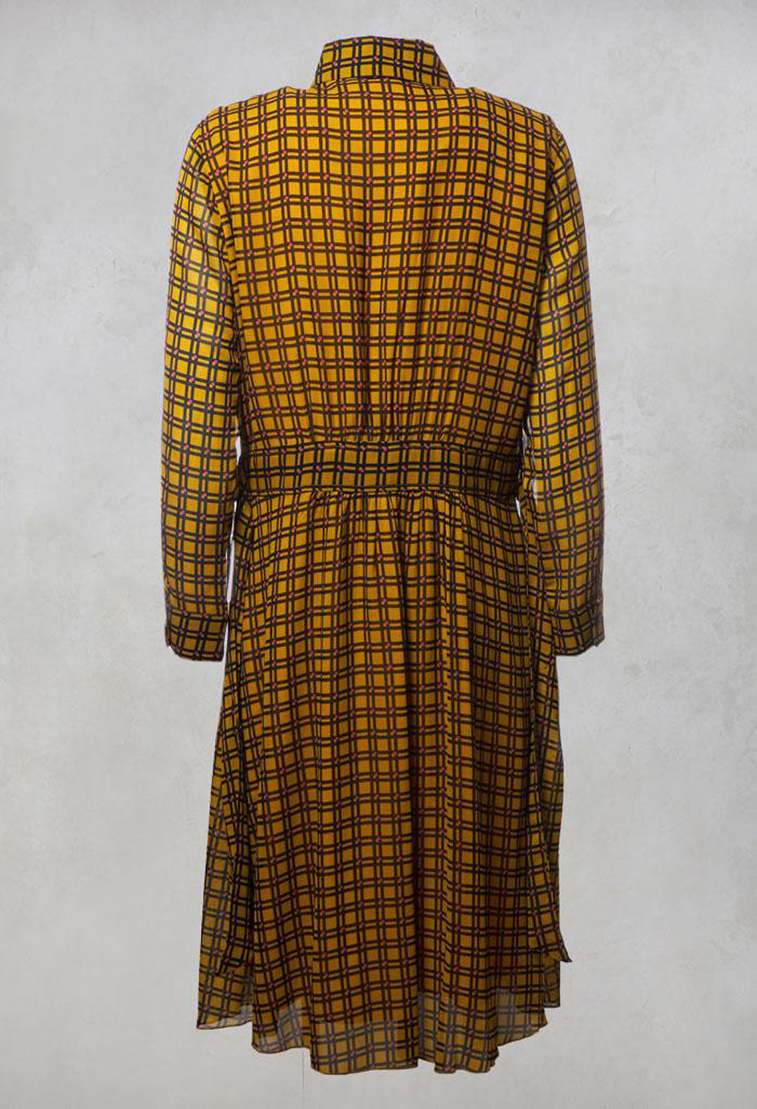 Checked Shirt Dress in Senape / Moro / Rosa