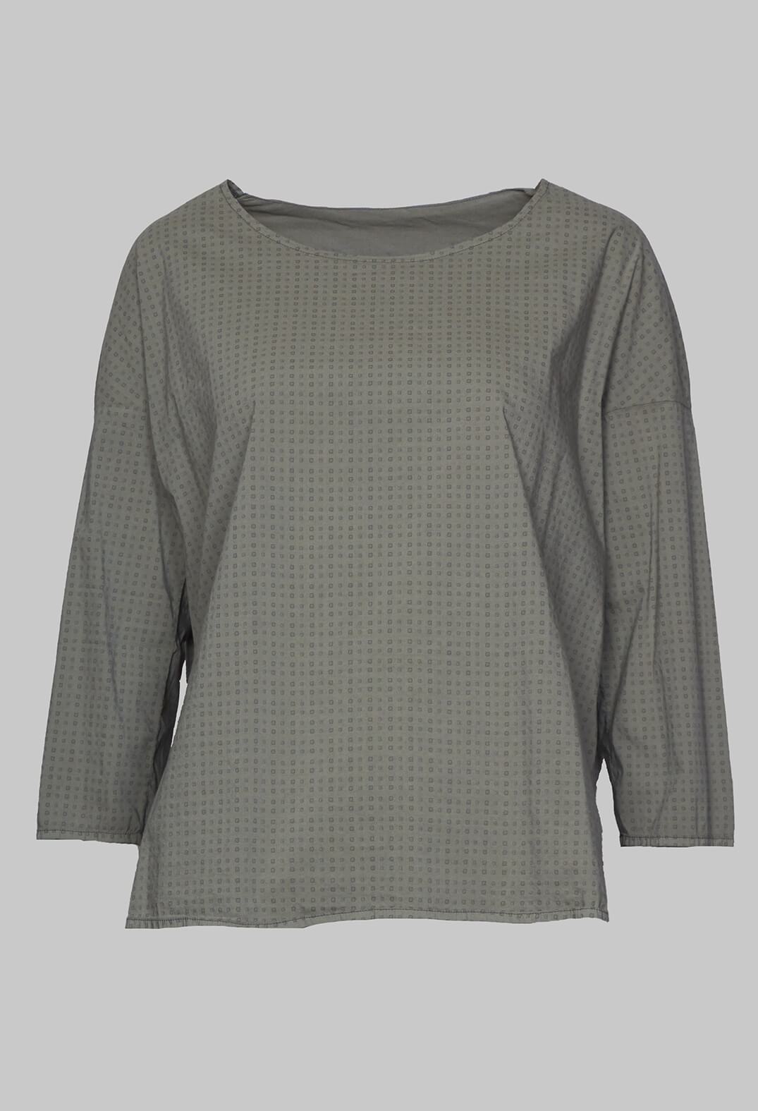 Checked T Shirt in Stone Grey