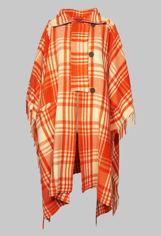 checkered wool cape from Beatrice B collection