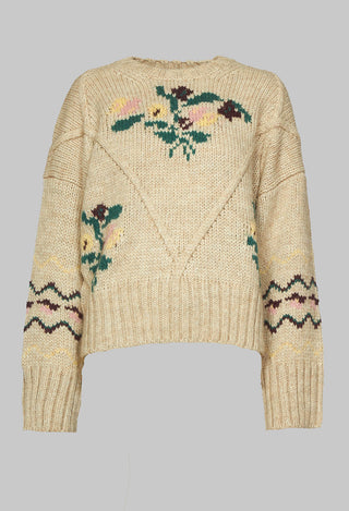 chunky knit jumper loose fit with pattern print