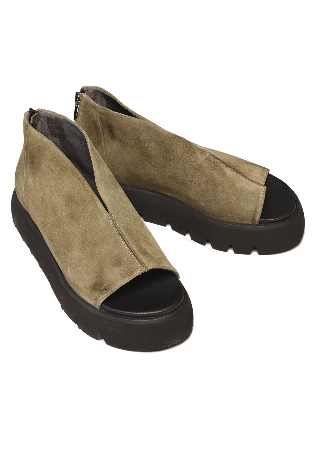 Chunky Zipped Sandals in London Stone
