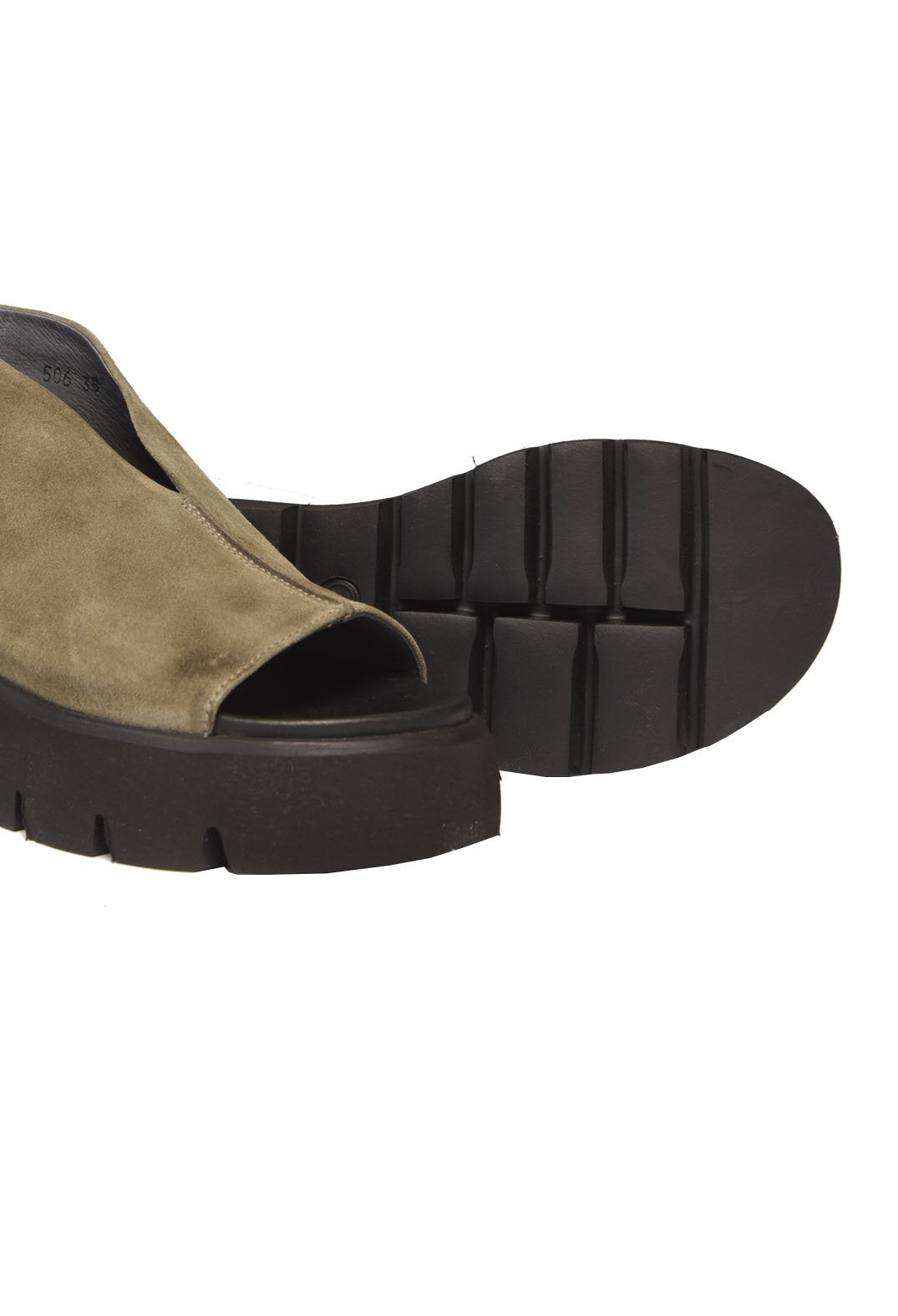 Chunky Zipped Sandals in London Stone
