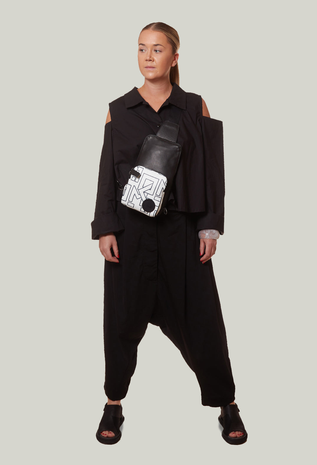 Dansholmen Shirt with Cut Out Shoulders in Black
