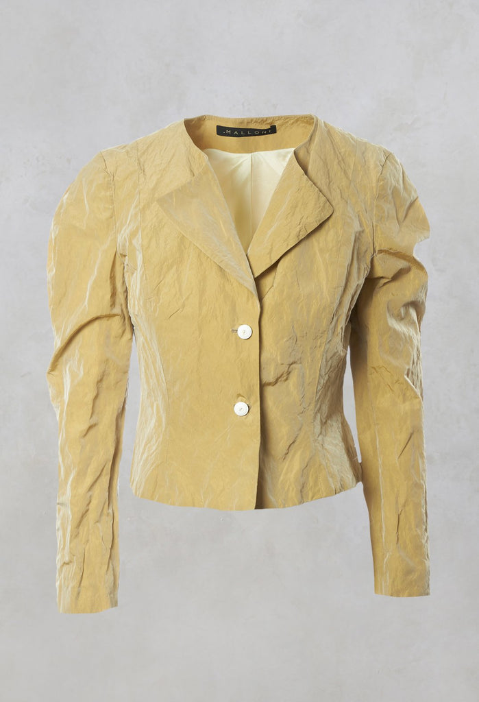 Collarless Jacket in Miele