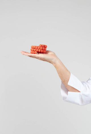 Coral Springware Woven Ball Bracelet