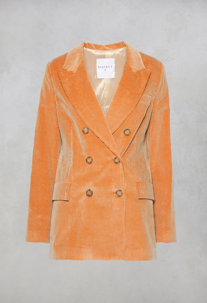 peach coloured corduroy jacket for women
