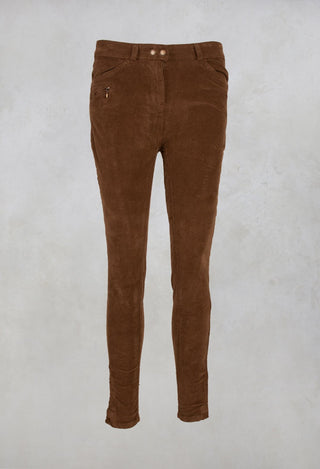 Corduroy Straight Leg Trousers in Carmel