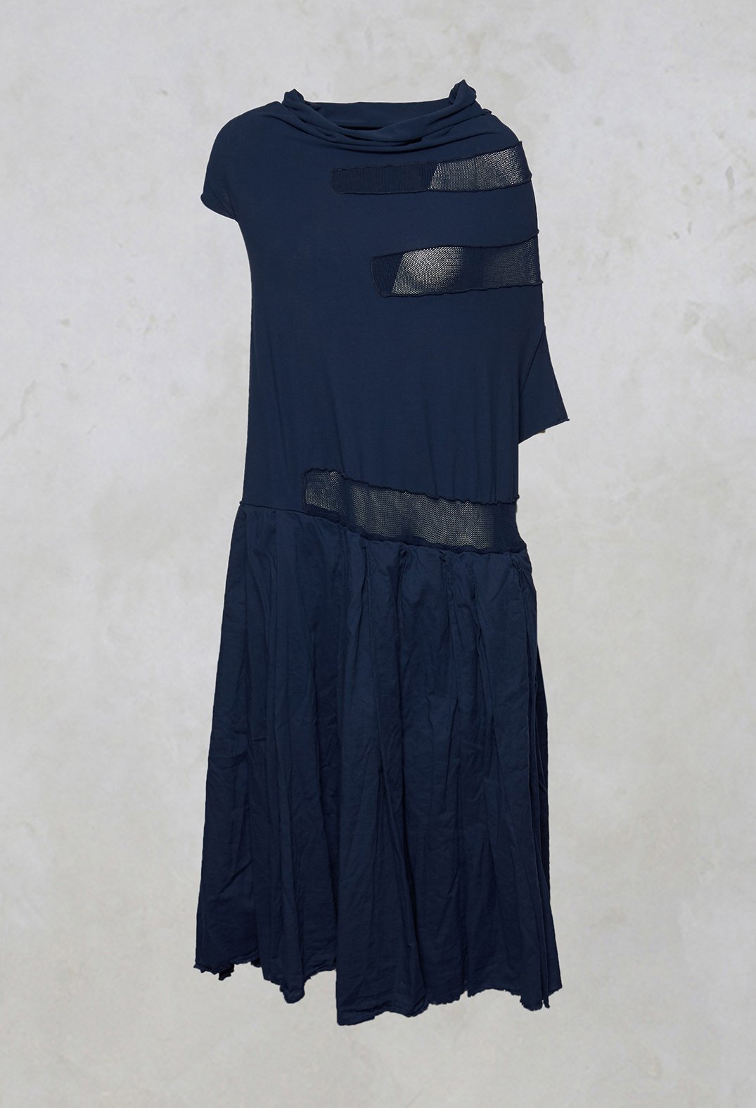 Cowl Neck Midi Dress in Blue
