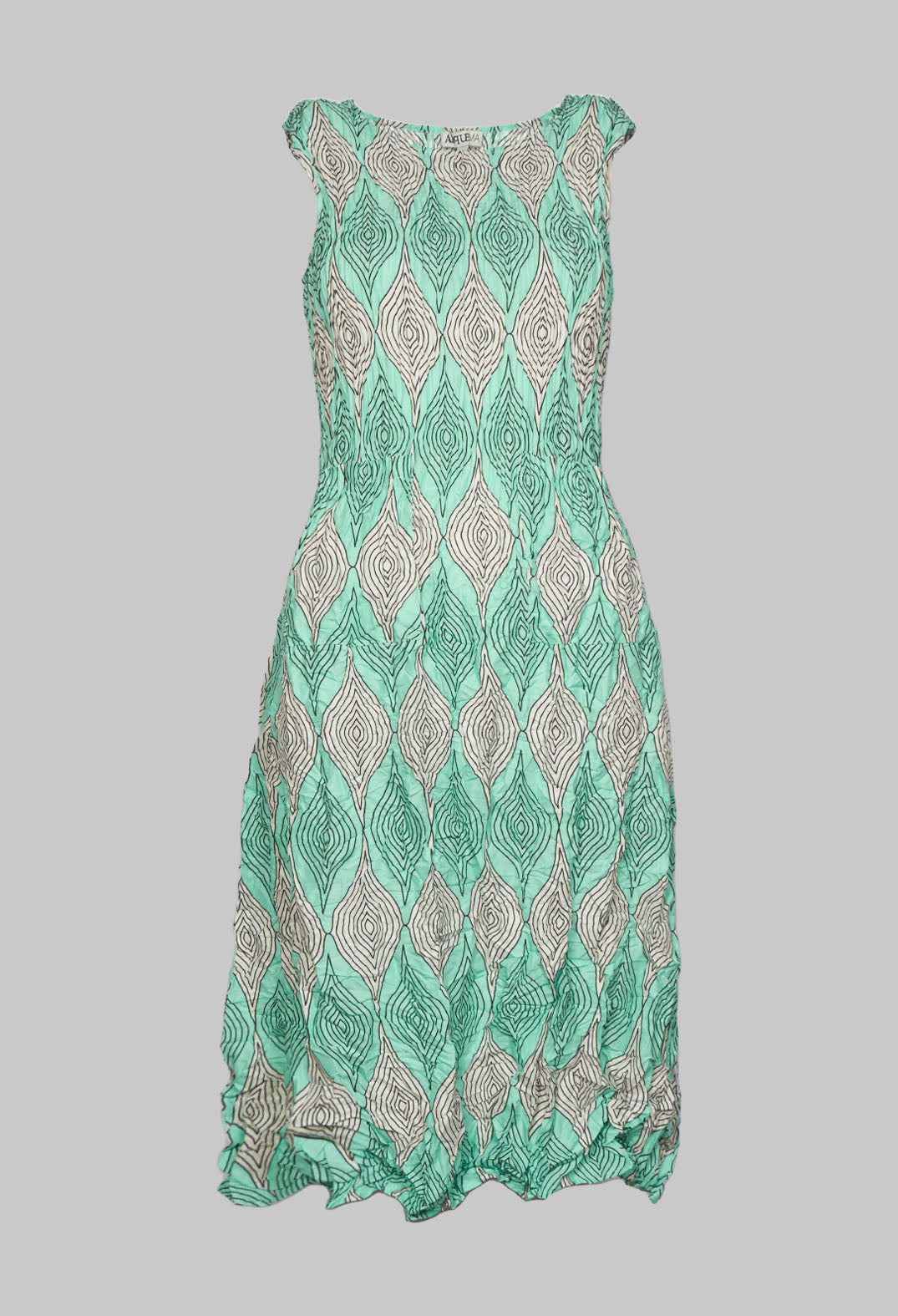 Crinkle Dress with Front Pockets in Aqua Pods