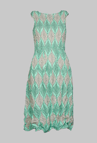 Crinkle Dress with Front Pockets in Aqua Pods