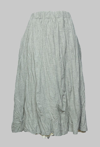 Crinkled Melange Organic Lining Midi Skirt