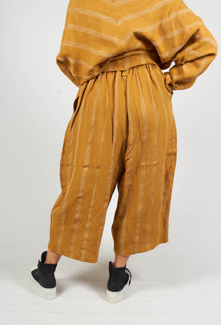 Cropped Dropcrotch Trousers in Mustard