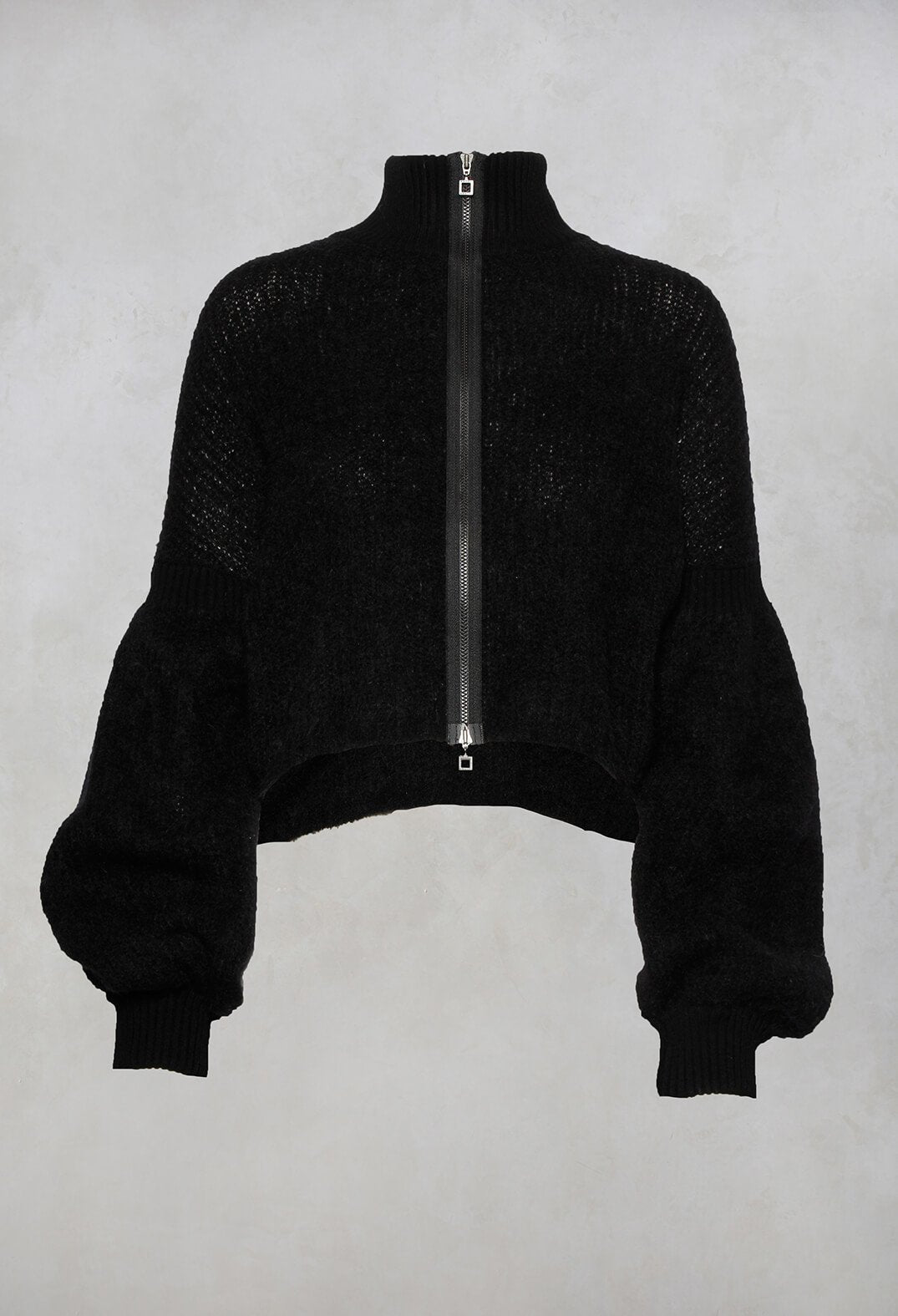 Zip Cardigan Sarah Pacini Cardigan Cropped High Neck Zip Up