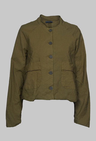 Cropped Long Sleeved Jacket in Oliva