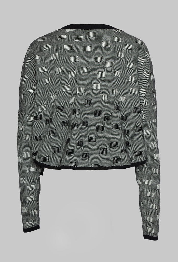 Cropped Textured Sweater in Black