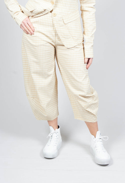 Cropped Trousers in Corn Check
