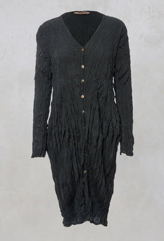 Crushed Silk Longline Jacket in Waldtanne