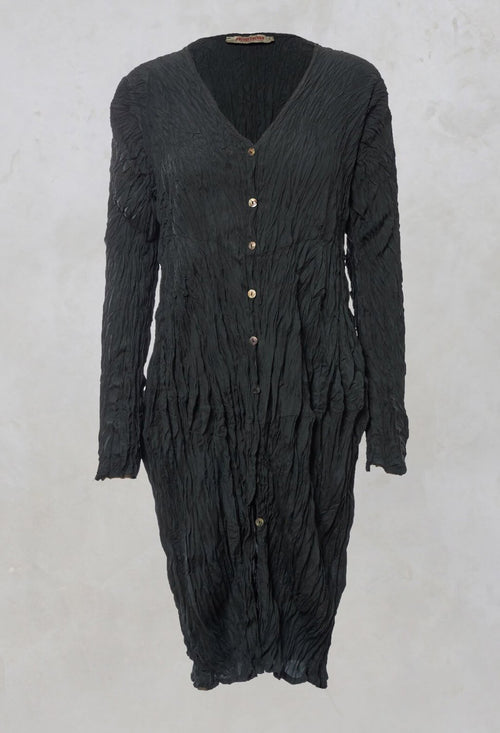 Crushed Silk Longline Jacket in Waldtanne