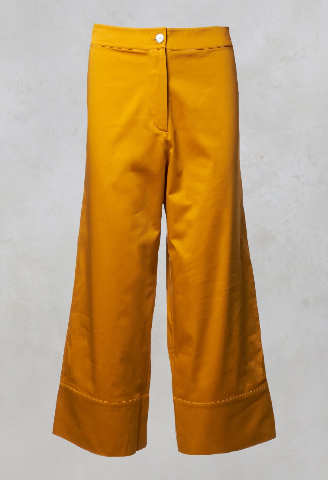 Cuffed Wide Leg Trousers in Haruna Mustard