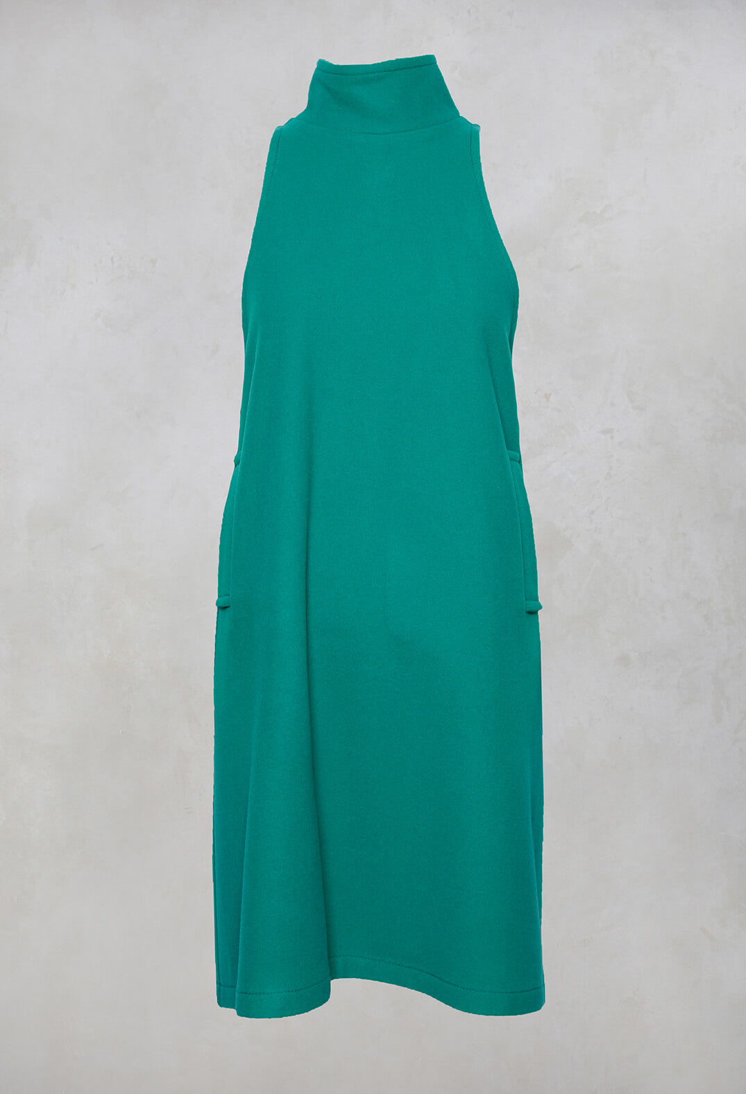 Sleeveless Paik Dress With Back Zip Detail In Turqoise Green