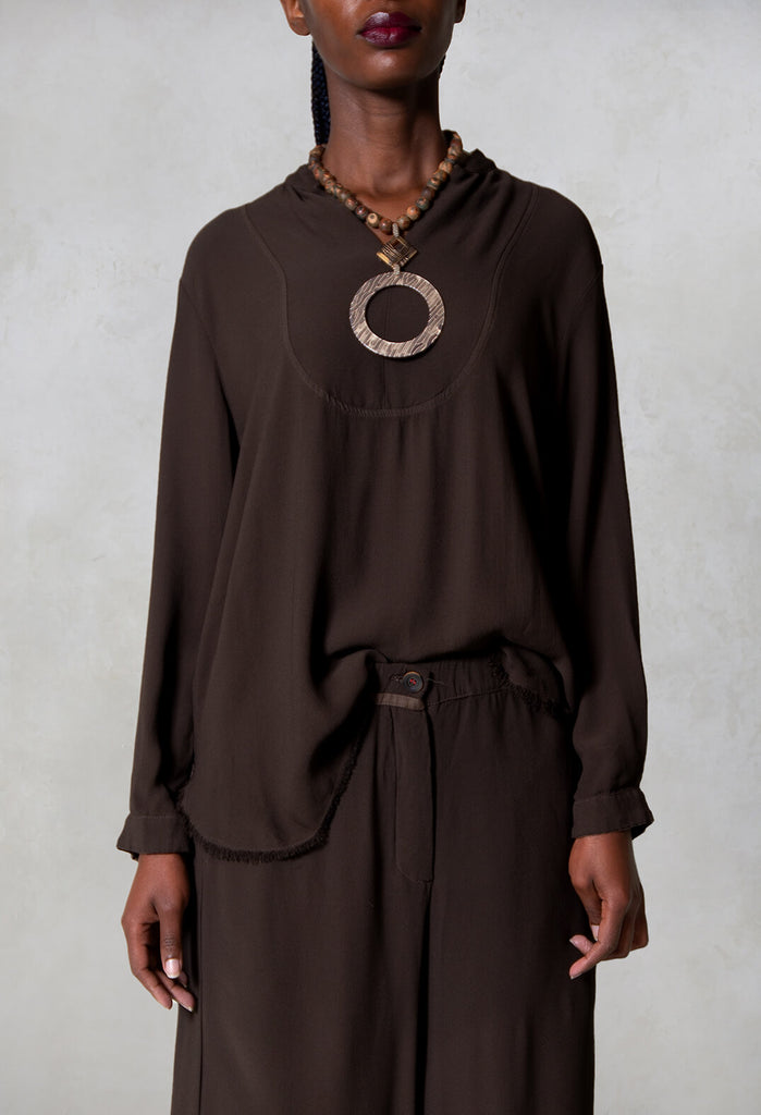 Long Sleeved Stefy Shirt in Brown