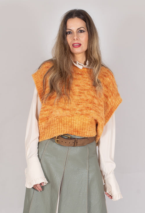 Knitted Vest in Orange