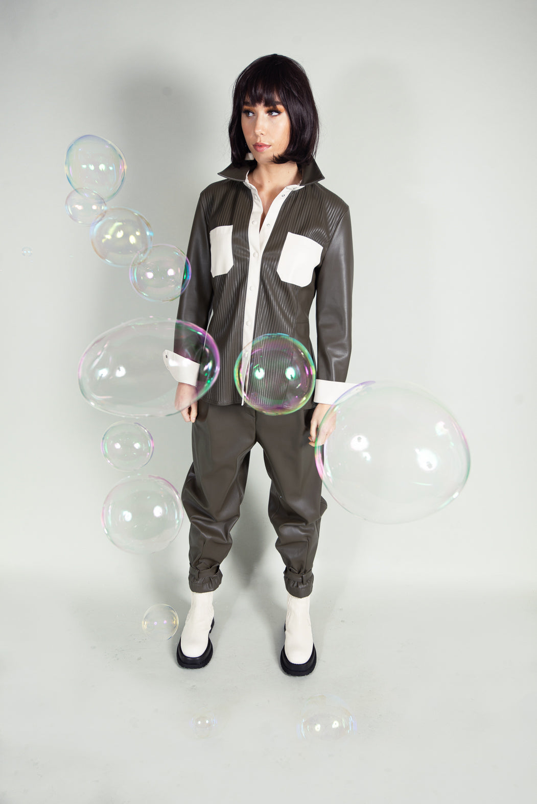 Tronchetto Fuco Boots in Gesso