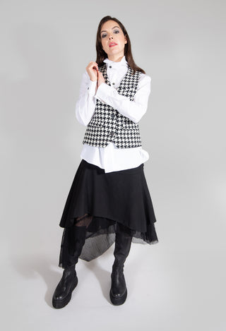 Hounds Tooth Printed Waistcoat in 1000