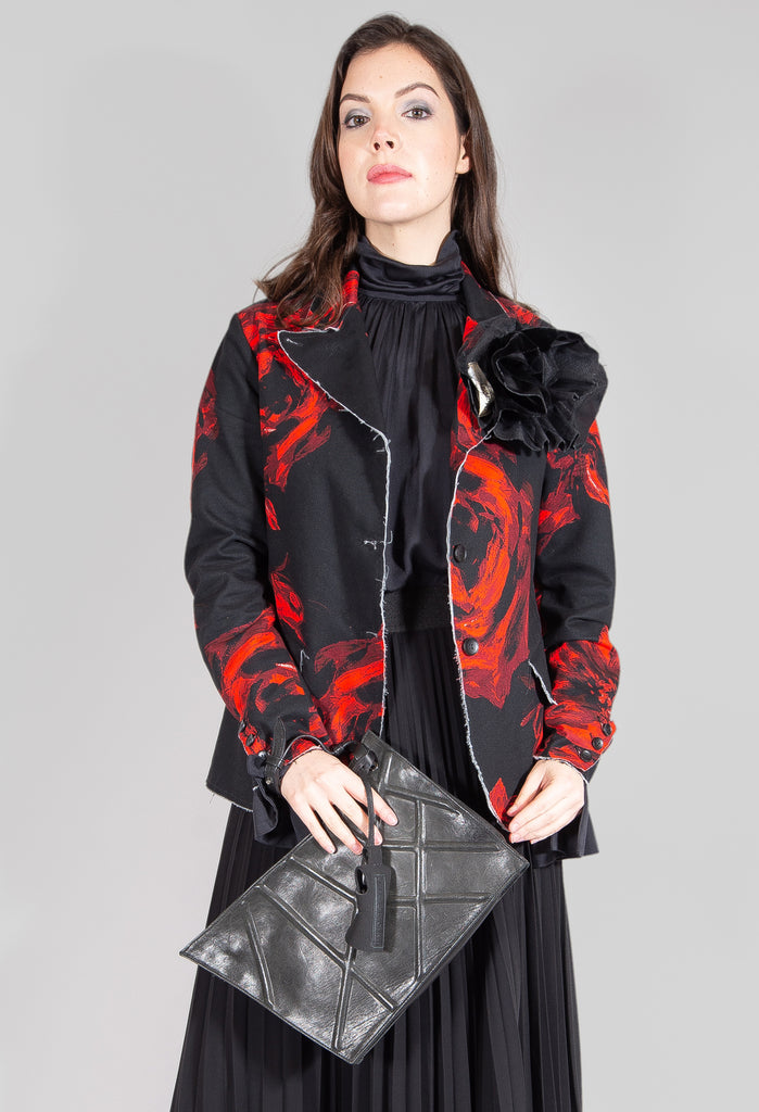 Bold Print Blazer in Black and Red