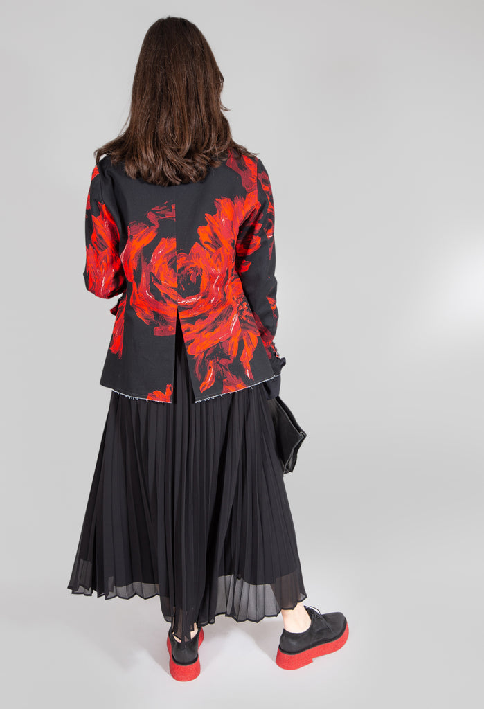 Bold Print Blazer in Black and Red