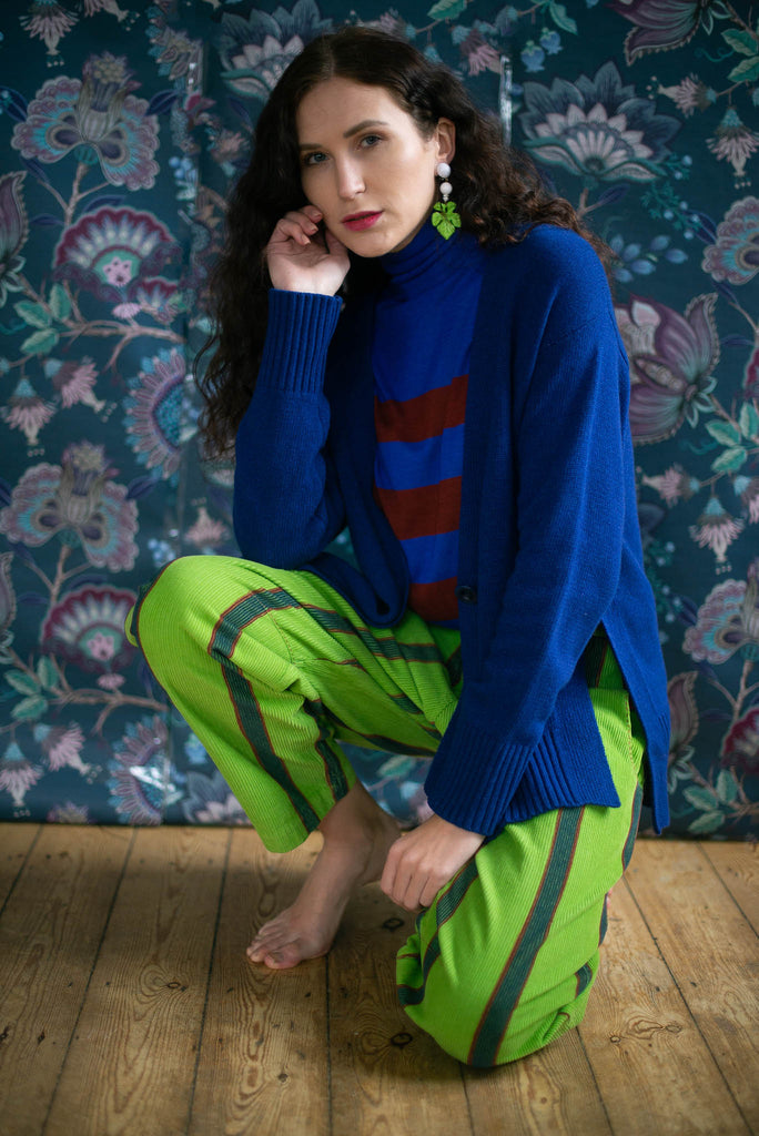 Knitted Cardigan in Cobalto Cobalt
