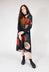 Long Sleeve A Line Dress with Detatchable Snood Neck