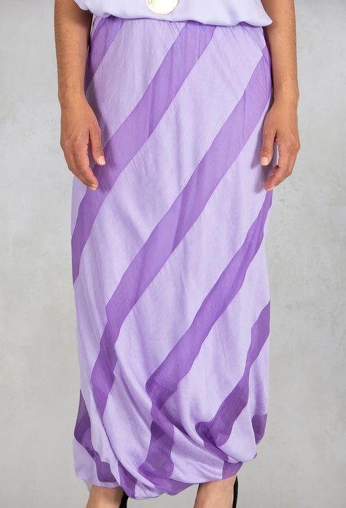 Striped Bubble Skirt in Lavender