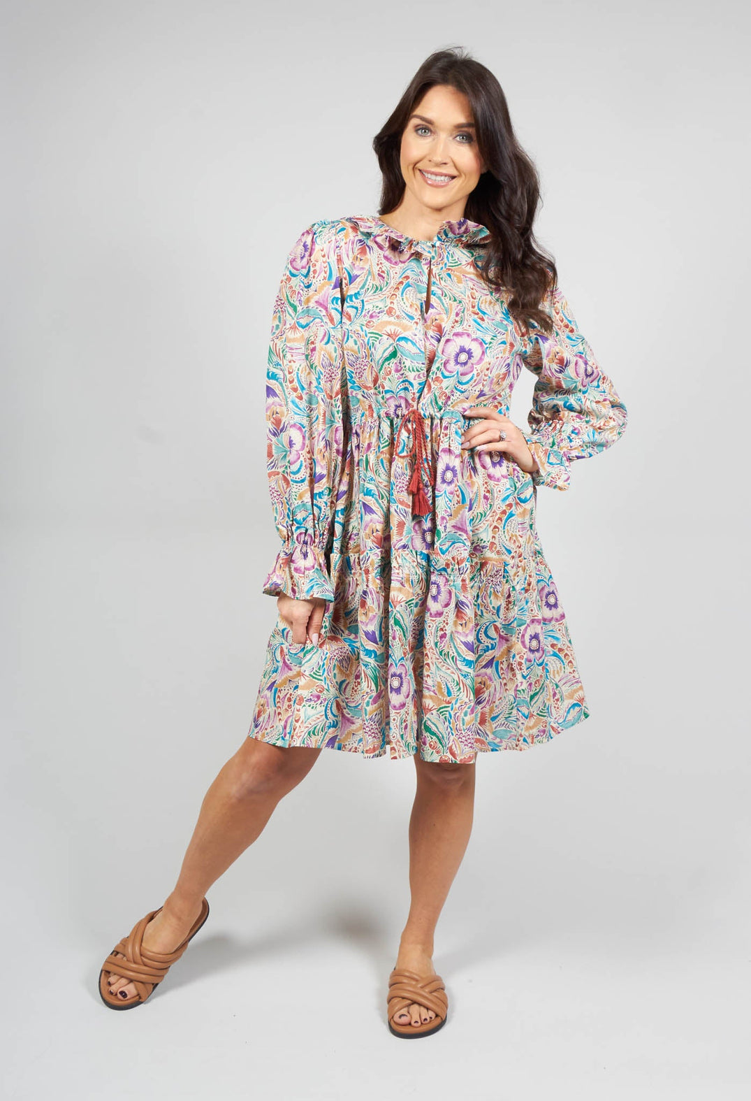 Delia Dress in Anemone Plum