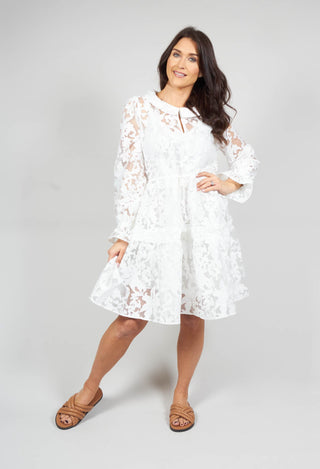 Delia Dress in Fleur Natural White