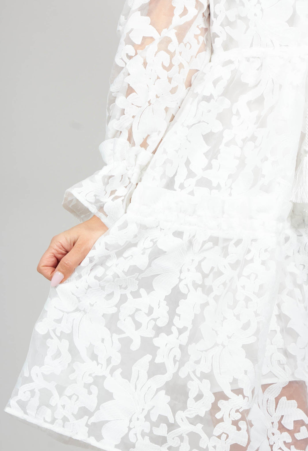 Delia Dress in Fleur Natural White