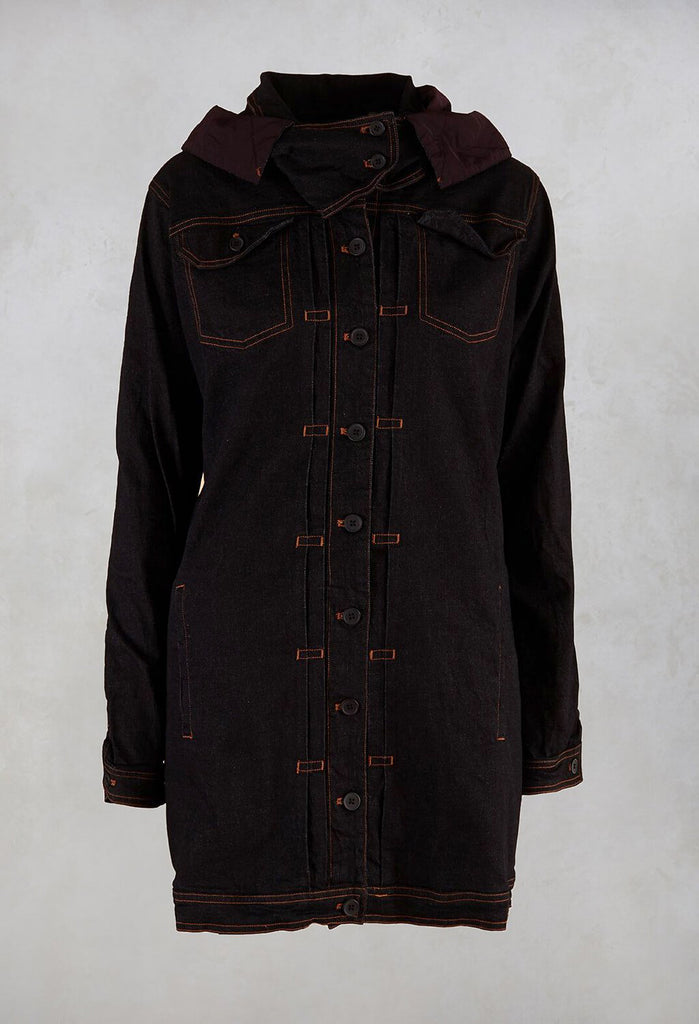 Denim Coat in Merlot Orange