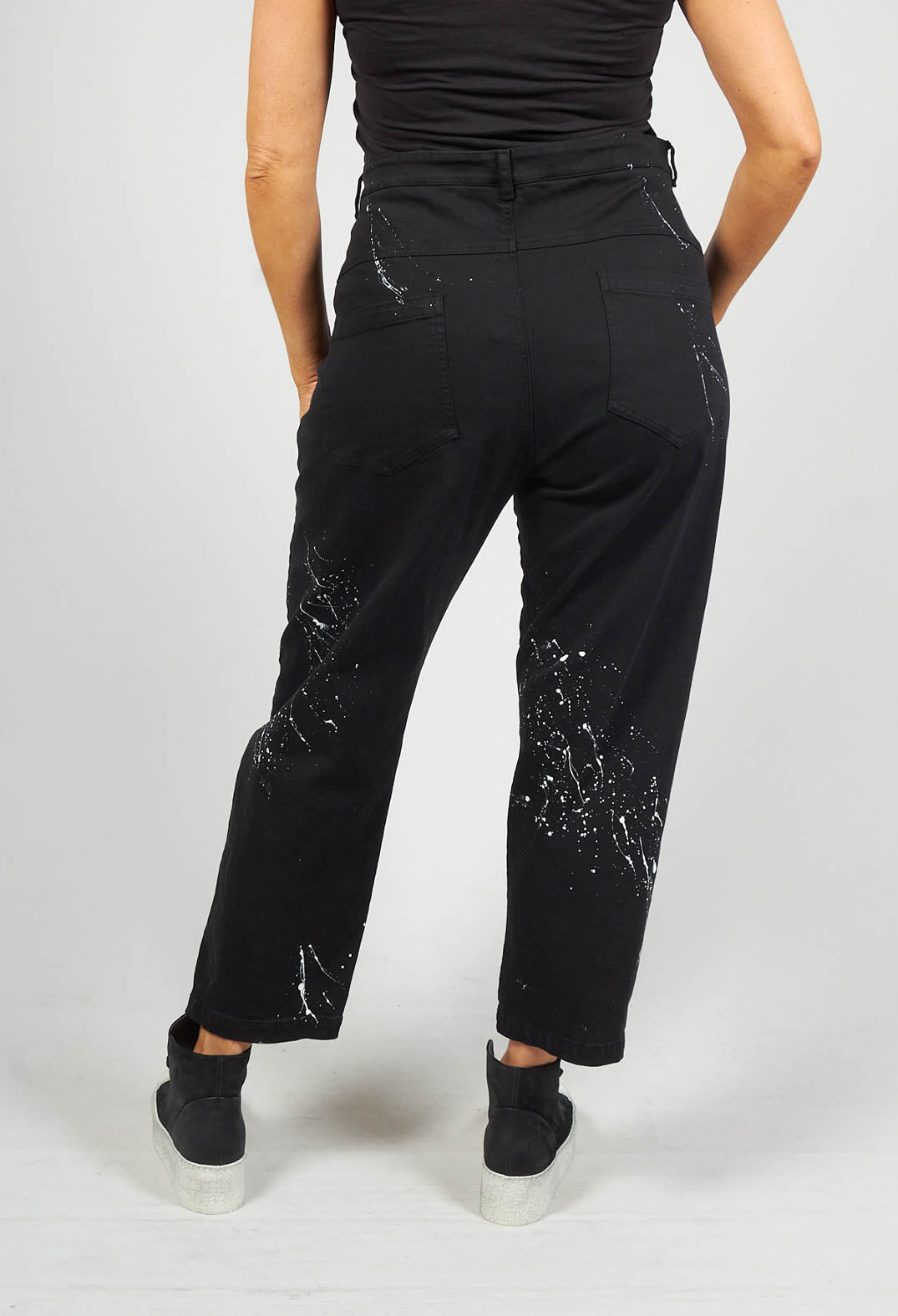 Denim Jeans with Contrasting Paint Detail in Black