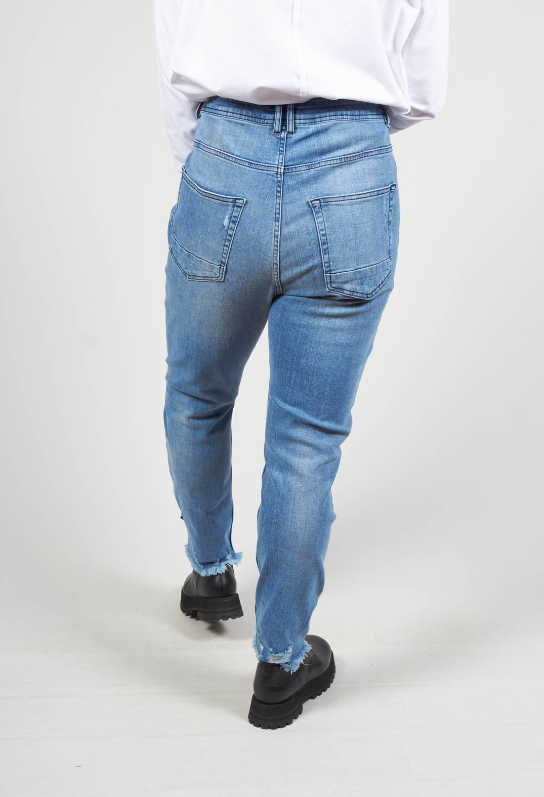 Distressed Slim Fit Jeans In Light Blue