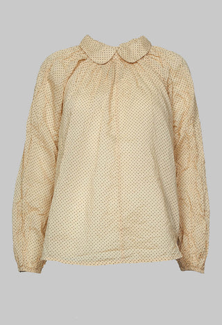 Dot Voile Blouse in Beige