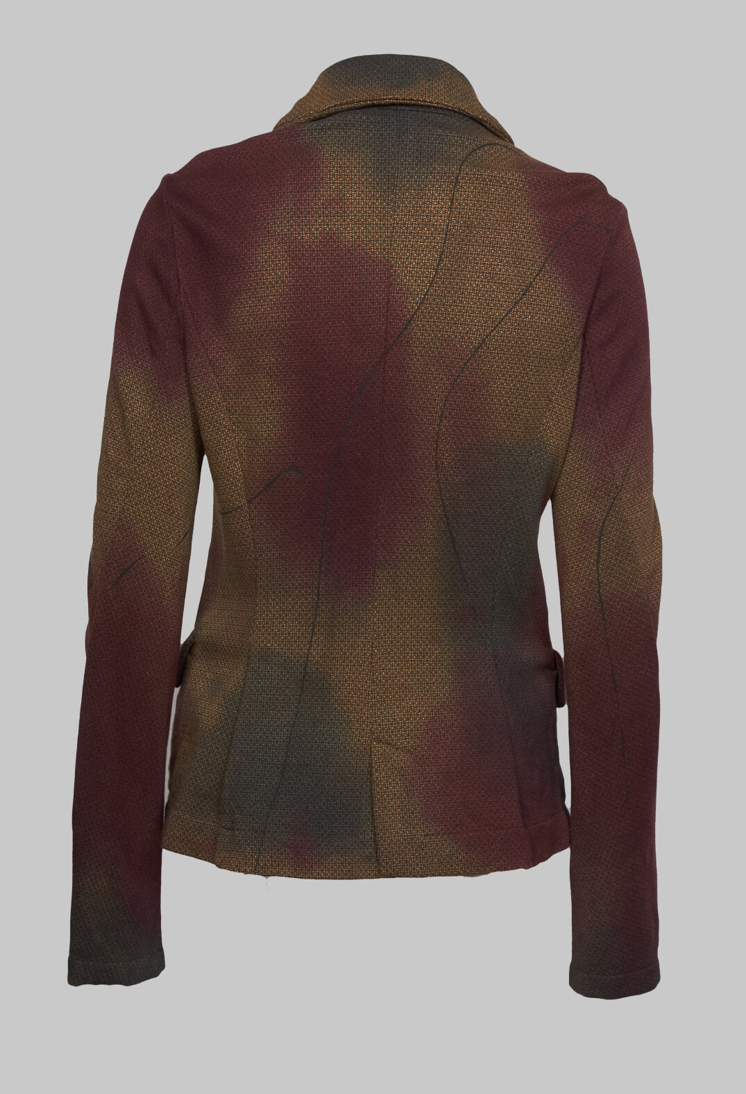 Double Breasted Jacket with Pointed Collar in Umbra Paint