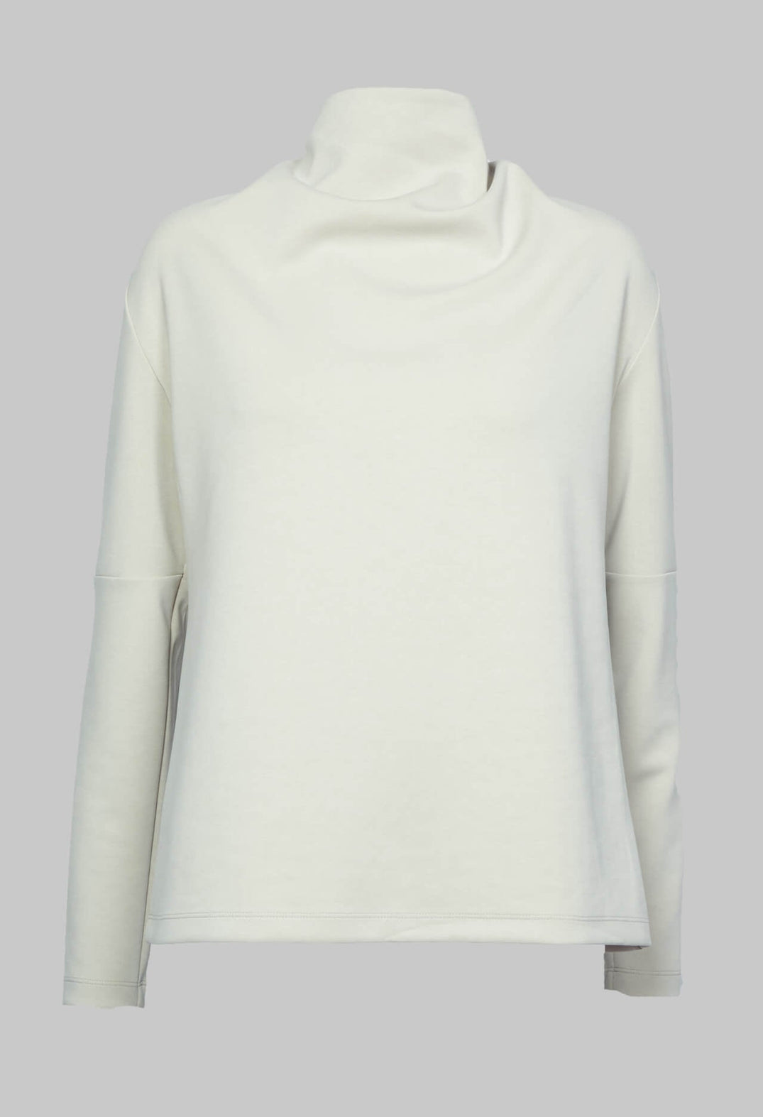 Draped Neck Top with Long Sleeves in Off White
