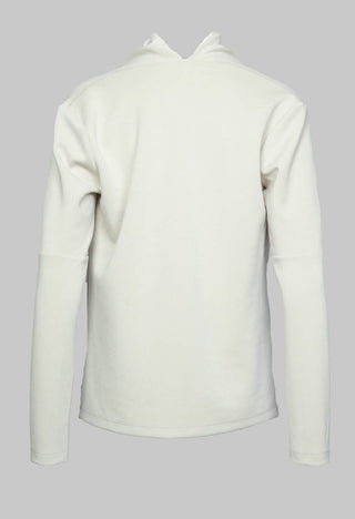 Draped Neck Top with Long Sleeves in Off White