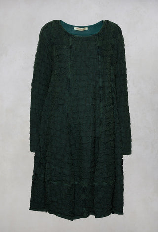 Ruched Textured Dress in Fidel
