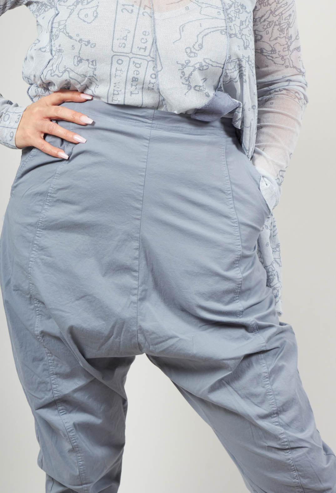 Drop Crotch Cargo Trousers in Water