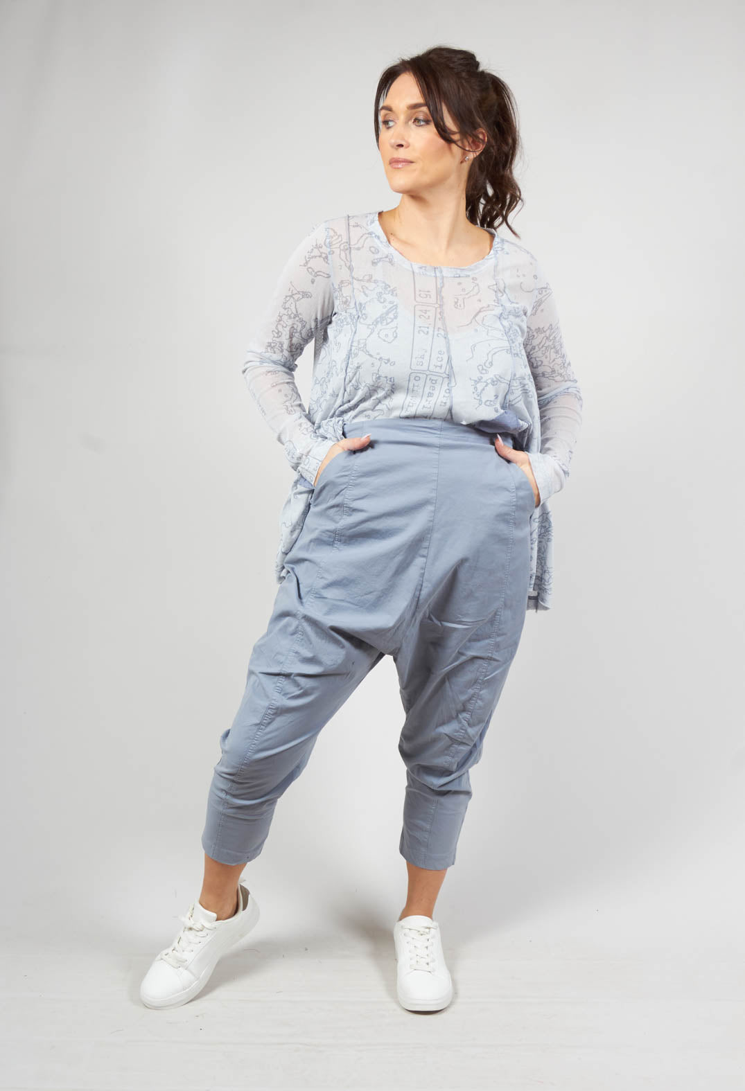 Drop Crotch Cargo Trousers in Water