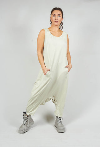 Drop Crotch Jumpsuit in Pearl