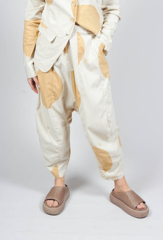 Drop Crotch Peg Style Trousers in Corn Print