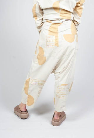 Drop Crotch Peg Style Trousers in Corn Print