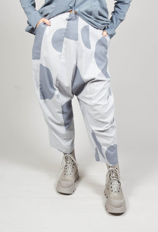 Drop Crotch Peg Style Trousers in Water Print